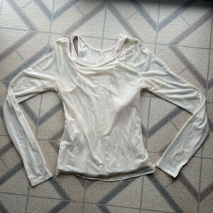 FP Movement by Free People Cream Long Sleeve Top